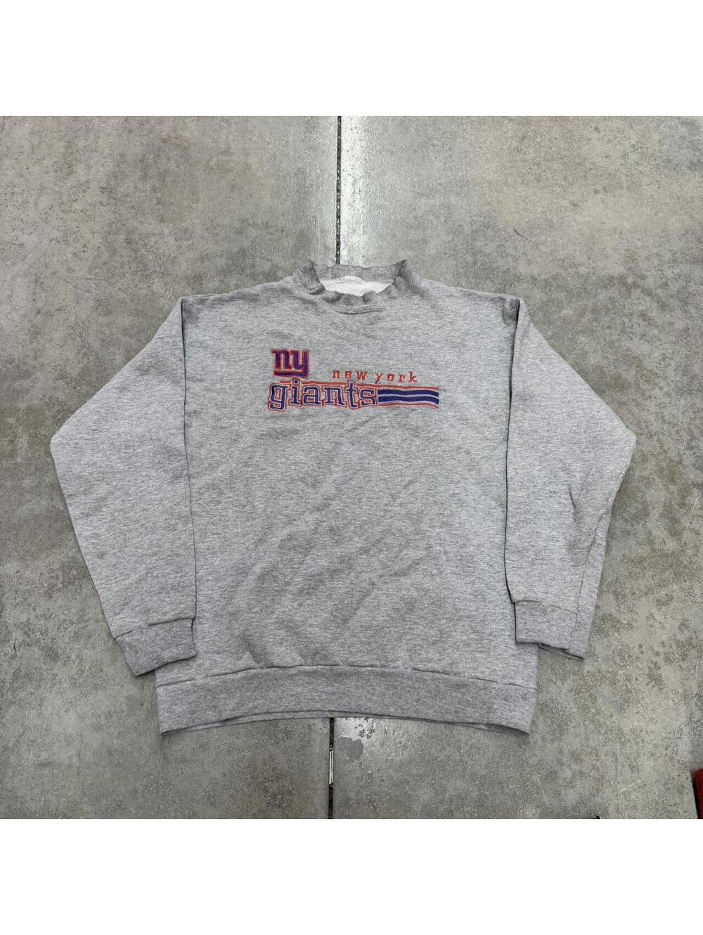 vintage new york giants grey and blue spell out crewneck size small